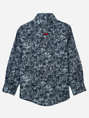 Anchor Grey Floral Printed Casual Shirt