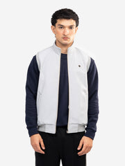 Ash Grey Sleeveless Zipper Jacket - Essential