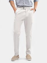 Ash White Chino With Front Pleats