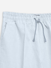 Ash White Linen Blended Pajama Trouser
