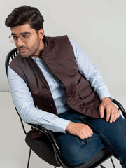 Auburn Sleeveless Herringbone Jacket