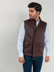 Auburn Sleeveless Herringbone Jacket