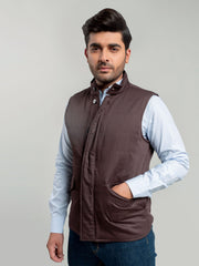 Auburn Sleeveless Herringbone Jacket