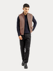 Auburn Brown Quilted Sleeveless Jacket