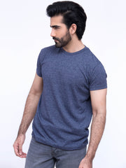 Basic Navy Blue Round Neck T-Shirt
