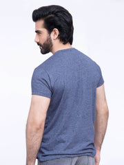 Basic Navy Blue Round Neck T-Shirt