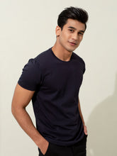Basic Navy Blue Crew Neck T-Shirt