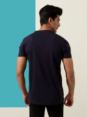 Basic Navy Blue Crew Neck T-Shirt