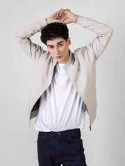 Beige Bomber Jacket