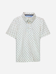 Beige Printed Polo Shirt