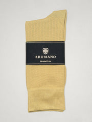 Beige Ribbed Mercerized Socks