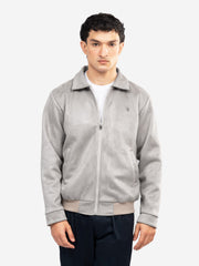 Beige Suede Casual Collar Jacket