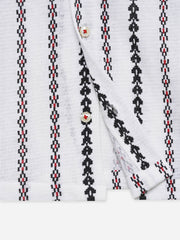 Beige Knitted Printed Cuban Collar Shirt - Junior