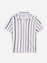 Beige Knitted Printed Cuban Collar Shirt - Junior