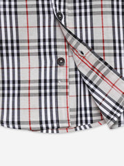 Beige Large Checkered Long Sleeve Shirt - Junior