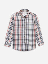 Beige Large Checkered Long Sleeve Shirt - Junior