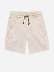 Beige Linen Casual Shorts - Junior