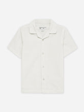 Beige Seersucked Casual Cuban Collar Shirt - Junior