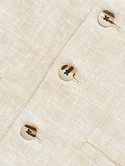 Beige Structured Formal Vest With Bow - Junior
