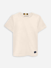 Beige 100% Cotton Casual Tee With Detailing