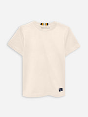 Beige 100% Cotton Casual Tee With Detailing