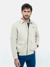 Beige 100% Linen Casual Collar Jacket
