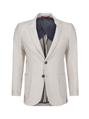 Beige Linen Striped Blazer