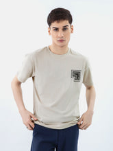 Beige Over-Sized Printed T-Shirt