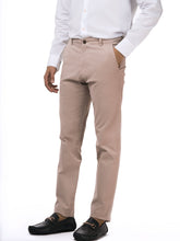 Beige Slim Fit Satin Chino