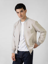 Beige Structured Everyday Bomber Jacket