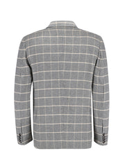 Beige & Black Houndstooth Patterned Cashmere Blazer - Sartoria