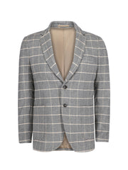 Beige & Black Houndstooth Patterned Cashmere Blazer - Sartoria