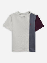 Beige & Burgundy Three Tone Casual T-Shirt
