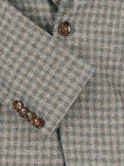 Beige & Grey Gingham Wool & Cashmere Blended Blazer - Sartoria