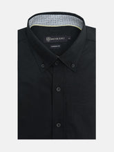 Black Button Down Shirt Contrasting Yellow Ribbon Detailing