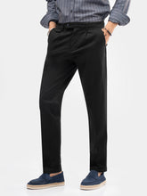 Black Chino With Front Pleats