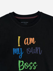Black Graphic Printed Casual T-Shirt