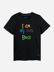 Black Graphic Printed Casual T-Shirt