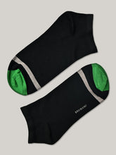 Black & Green Cotton Ankle Socks