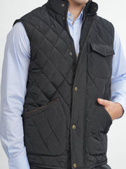 Black Heritage Quilted Sleeveless Jacket