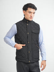 Black Heritage Quilted Sleeveless Jacket