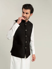 Black Jacquard Waistcoat