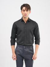Black Linen Blended Formal Collar Shirt - Luxe