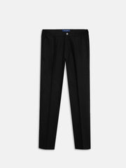 Black Linen Comfort Waist Chinos With Pleats