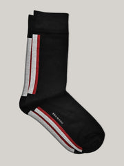Black & Maroon Sporty Striped Cotton Socks