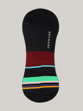 Black Multicolor Striped No-Show Socks