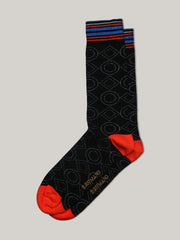 Black & Orange Contrasting Cotton Socks