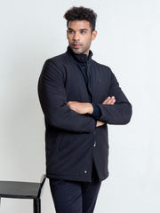 Black Quilted Long Coat Jacket - Limited Edition