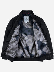 Black Quilted Mock Neck Casual Jacket
