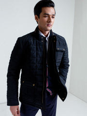 Black Quilted Sporty Coat Jacket